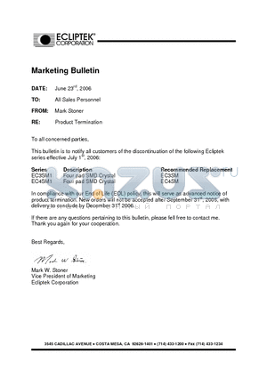 EC3SM1-20-30.000M datasheet - CRYSTAL