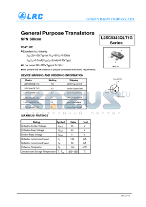 L2SC5343SLT3G datasheet - General Purpose Transistors NPN Silicon