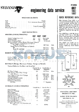 6DE7 datasheet - MINIATURE DOUBLE TRIODE