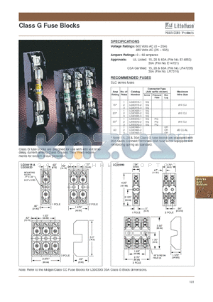L30030G-1 datasheet - Class G Fuse Blocks