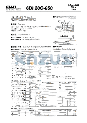 6DI20C-050 datasheet - POWER TRANSISTOR MODULE