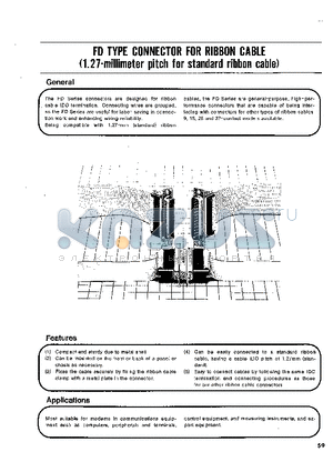 FDB-15PF datasheet - FD TYPE CONNECTOR FOR RIBBON CABLE