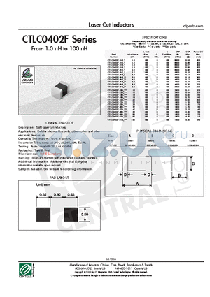 CTLC0402F-10NJ datasheet - Laser Cut Inductors