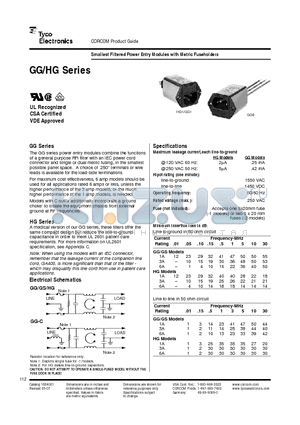 6EGG1-2 datasheet - Smallest Filtered Power Entry Modules with Metric Fuseholders