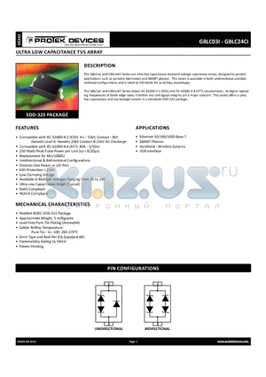 GBLC08I datasheet - ULTRA LOW CAPACITANCE TVS ARRAY