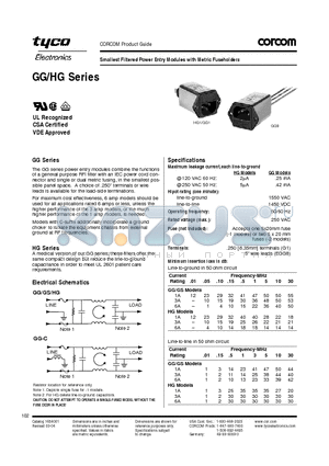 6EGS1-1 datasheet - Smallest Filtered Power Entry Modules with Metric Fuseholders