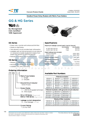 6EHGS1-2 datasheet - Smallest Power Entry Module with Metric Fuse Holders