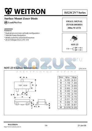 DZ23C24 datasheet - Surface Mount Zener Diode