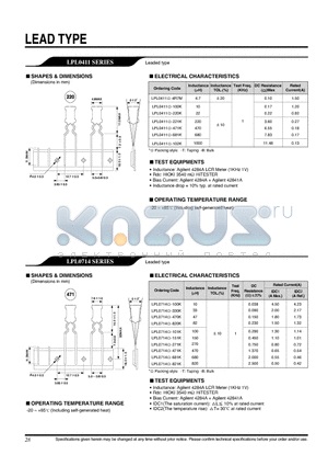 LPL0411T-681K datasheet - LEADER TYPE