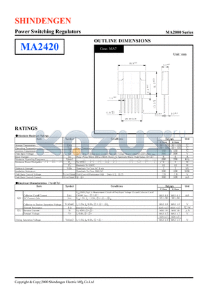MA2420 datasheet - Power Switching Regulators