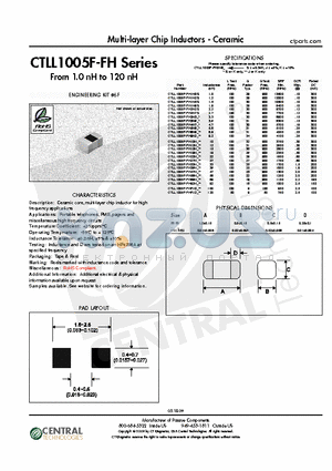 CTLL1005F-FH1N0S datasheet - Multi-layer Chip Inductors - Ceramic