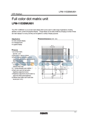 LPM-1153BMU801 datasheet - Full color dot matrix unit