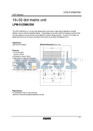 LPM-5123MU350 datasheet - 16 x 32 dot matrix unit