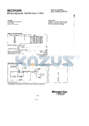 JAN1N5415 datasheet - RECTIFIERS