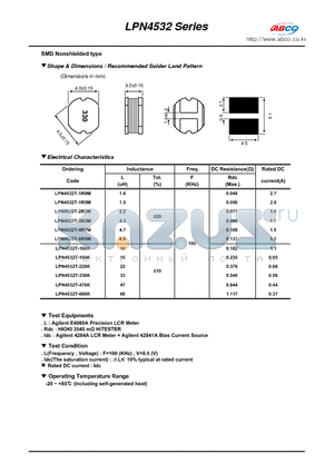 LPN4532T-100K datasheet - Shape & Dimensions / Recommended Solder Land Pattern