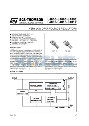 L4812 datasheet - VERY LOWDROP VOLTAGE REGULATORS