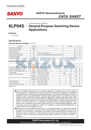 6LP04S datasheet - General-Purpose Switching Device Applications