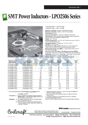 LPO2506I-103L datasheet - SMT Power Inductors