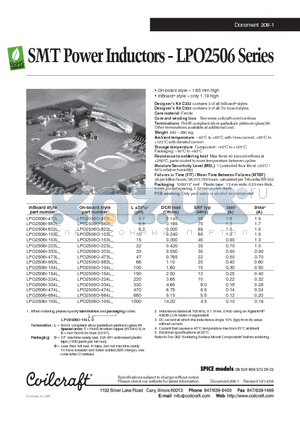 LPO2506I-473L datasheet - SMT Power Inductors