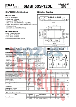 6MBI50S-120L datasheet - IGBT(1200V/6x50A)