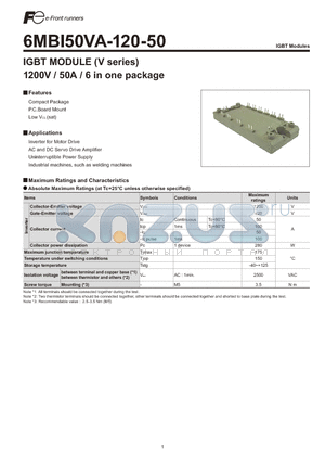 6MBI50VA-120-50 datasheet - IGBT MODULE