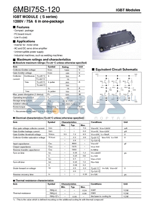 6MBI75S-120 datasheet - IGBT(1200V/75A)