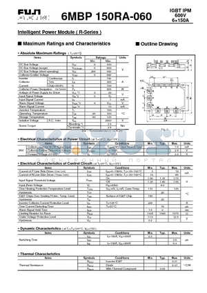 6MBP150RA-060 datasheet - Intelligent Power Module