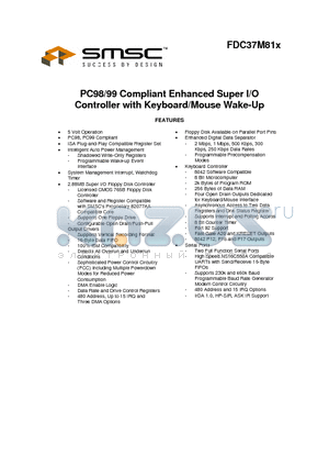 FDC37M817-MS datasheet - PC98/99 Compliant Enhanced Super I/O Controller with Keyboard/Mouse Wake-Up