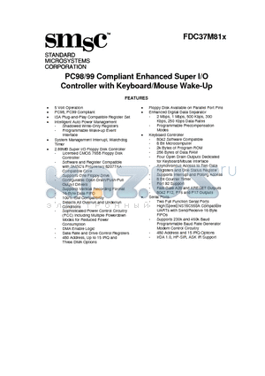 FDC37M81 datasheet - PC98/99 Compliant Enhanced Super I/O Controller with Keyboard/Mouse Wake-Up