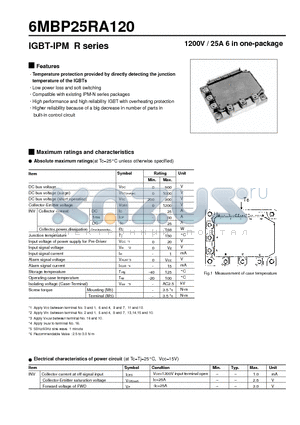 6MBP25RA120 datasheet - IGBT-IPM(1200V/25A)