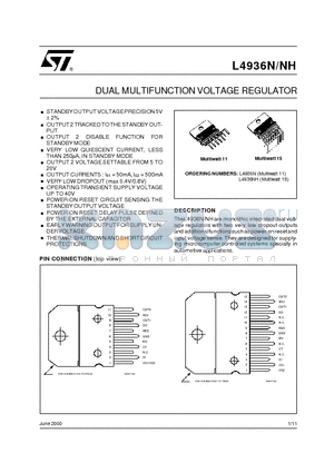 L4936NH datasheet - DUAL MULTIFUNCTION VOLTAGE REGULATOR