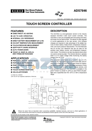 ADS7846N datasheet - TOUCH-SCREEN CONTROLLER