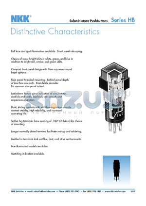 HB16SKW01-5CJB datasheet - Distinctive Characteristics