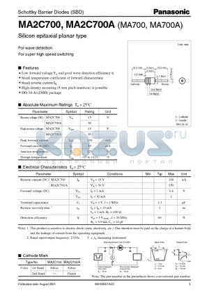 MA2C700 datasheet - Silicon epitaxial planar type