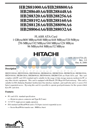 HB288032A6 datasheet - FLASH ATA Card