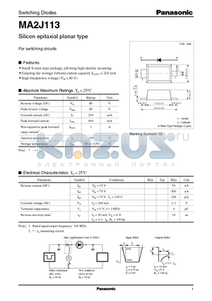 MA2J113 datasheet - Switching Diodes