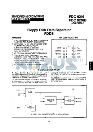 FDC9216 datasheet - FLOPPY DISK DATA SEPARATOR FDDS