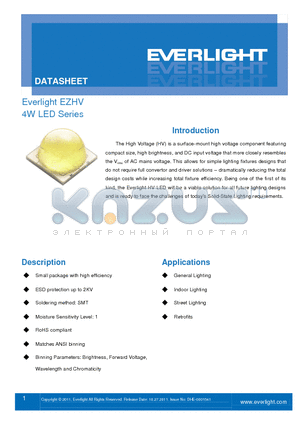 EZHV-K51C4-2LPGS-F6500 datasheet - Small package with high efficiency