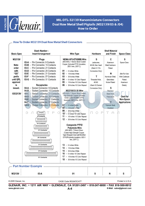M32139-04-A01TCS datasheet - Nanominiature Connectors