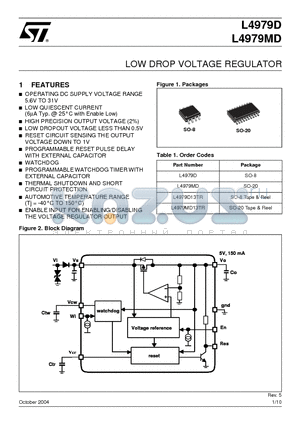 L4979MD13TR datasheet - LOW DROP VOLTAGE REGULATOR