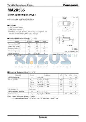 MA2X335 datasheet - Silicon epitaxial planar type