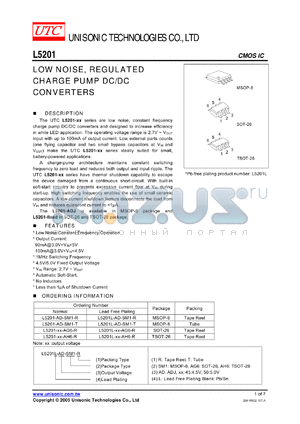 L5201 datasheet - LOW NOISE, REGULATED CHARGE PUMP DC/DC CONVERTERS