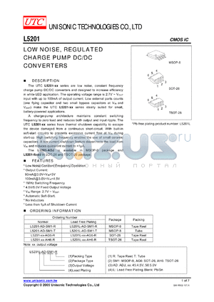 L5201-AD-SM1-R datasheet - LOW NOISE, REGULATED CHARGE PUMP DC/DC CONVERTERS