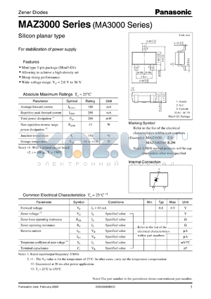 MA3110 datasheet - Silicon planar type