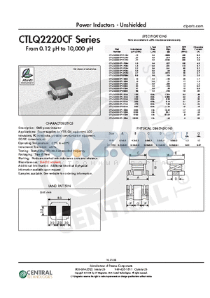 CTLQ2220CF-100M datasheet - Power Inductors - Unshielded