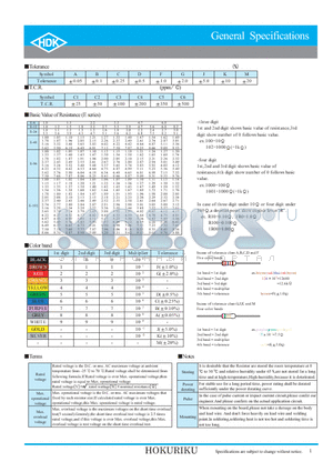 E011204 datasheet - General Specifications