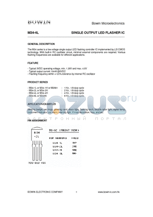 M34-4L datasheet - SINGLE OUTPUT LED FLASHER IC