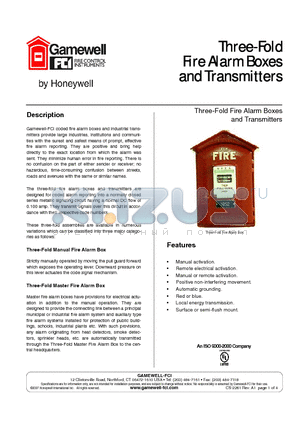 M34-71 datasheet - Three-Fold Fire Alarm Boxes and Transmitters