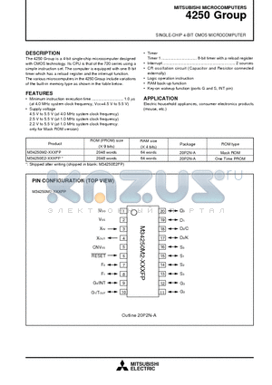 M34250M2-099FP datasheet - SINGLE-CHIP 4-BIT CMOS MICROCOMPUTER