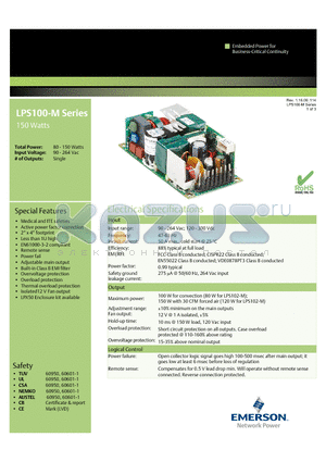 LPS102-M datasheet - Medical and ITE safeties